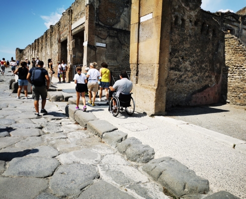 The path for the wheelchair in Pompeii