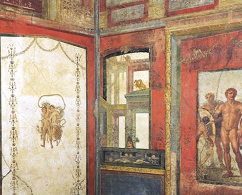 Splendid example of fresco from the House of the Vettii brothers in Pompeii
