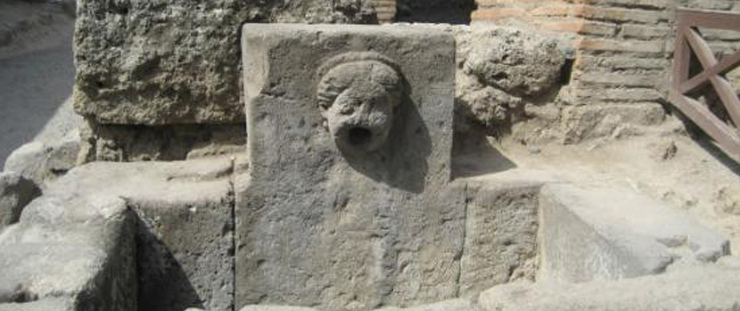 One of the public water fountains in Pompeii
