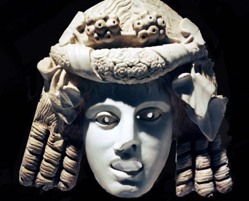 Maschera di menade in marmo da Ercolano