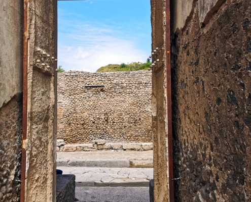 guida Pompei: Calco di battenti di porta della Domus di Octavio Quartio a Pompei