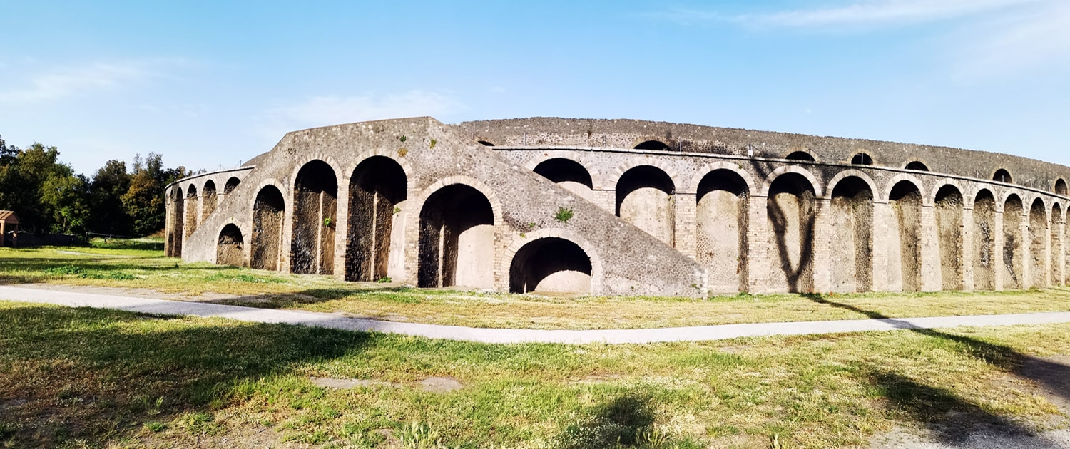 The amphitheater of Pompeii, dating back to the 1st century B.C.