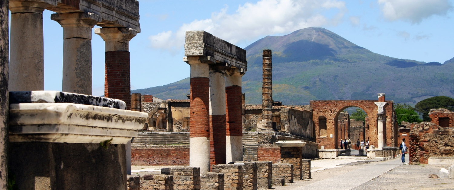 Mt Vesuvius seen from the eastern side of the Pompeii Forum