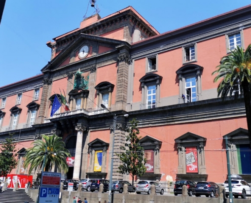 The facade of the National Archaeological Museum of Naples
