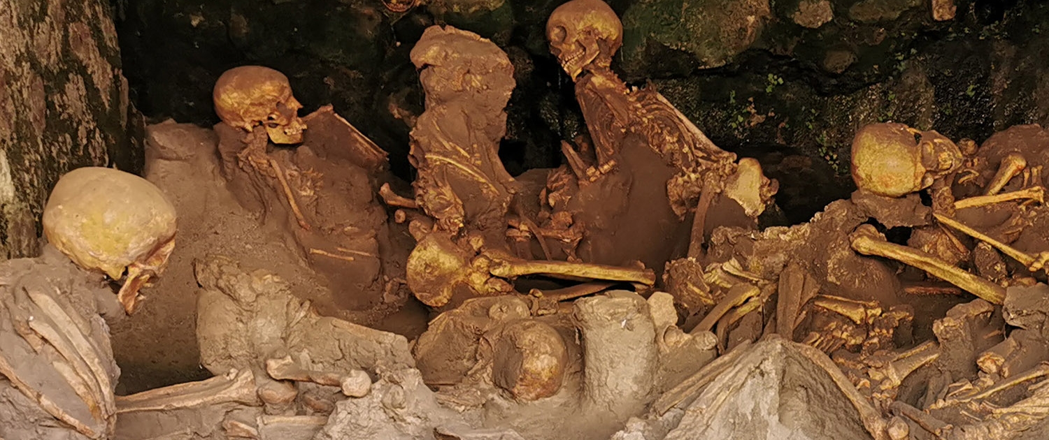 Skeletons in one of the boat-houses in Herculaneum