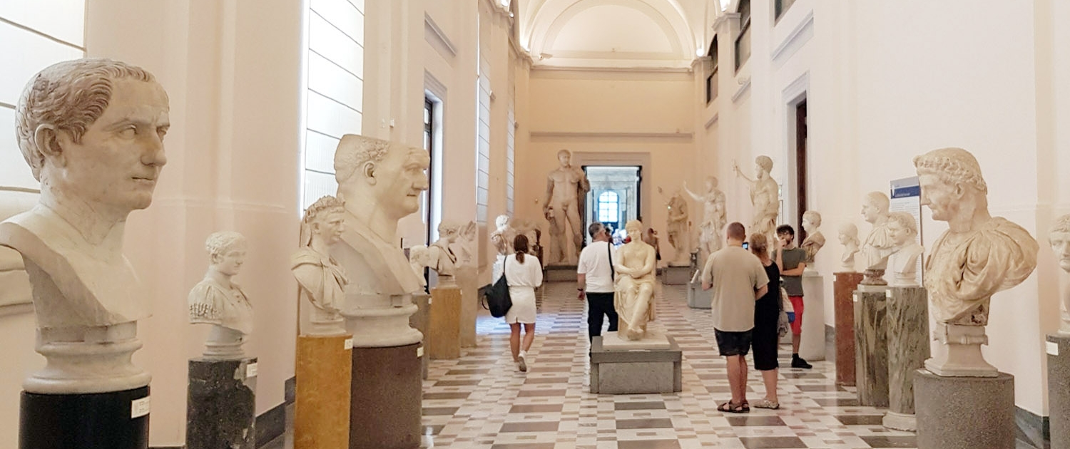 Gallery of the Emperors in the Archaeological Museum of Naples