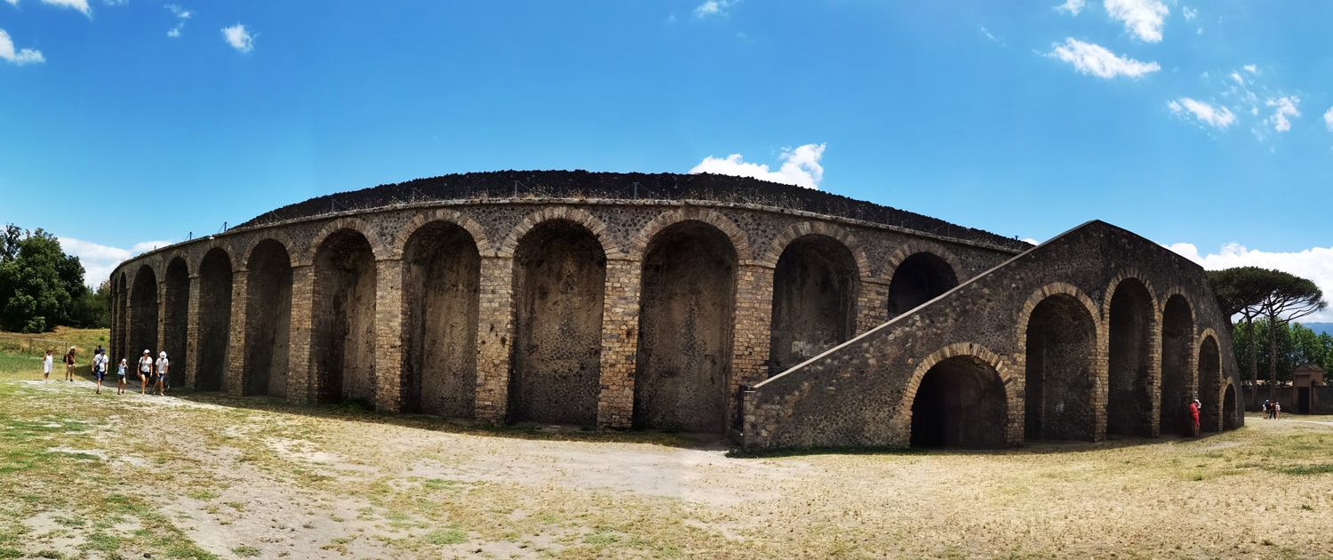 External side of the Pompeii amphitheater