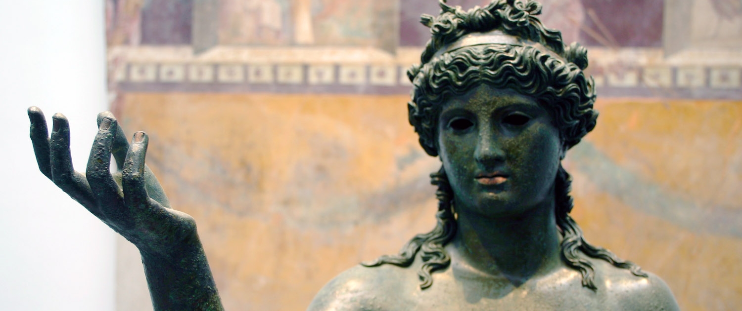 Bronze statue of Ephebe as lamp-holder from Pompeii