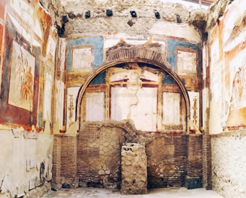 The College of the Augustales in the ruins of Herculaneum
