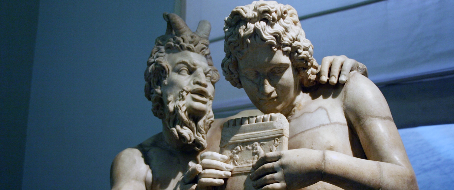 The Hellenistic statue of Pan and Daphne in the Archaeological Museum of Naples.