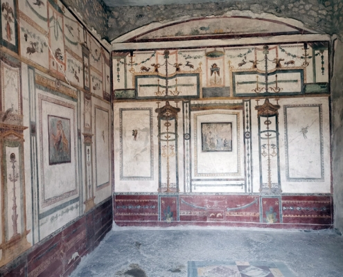 The triclinum of the House Prince of Naples in Pompeii