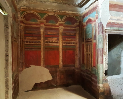 The cubiculum 16 (bedroom) of the Villa of the Mysteries in Pompeii